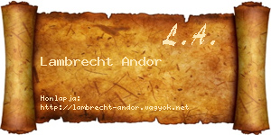 Lambrecht Andor névjegykártya