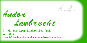 andor lambrecht business card